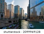 Panorama Cityscape Of Chicago...