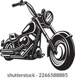 Chopper Motorcycle Logo Monochrome Design Style