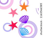 starfish shell sea vector... | Shutterstock .eps vector #1163566585