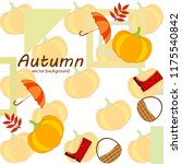 pumpkin umbrella rubber boots... | Shutterstock .eps vector #1175540842