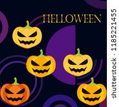 halloween pumpkin vector... | Shutterstock .eps vector #1185221455