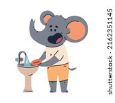baby elephant washing hand... | Shutterstock .eps vector #2162351145