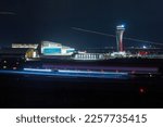 Small photo of Istanbul, Turkey. 8.10.2022. ATC tower and hangar view, Istanbul Airport