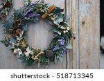 Christmas wreath on the entrance door