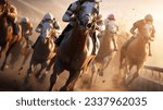 Thoroughbred horses racing in a ...