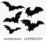 flock of bats. set of black... | Shutterstock .eps vector #1139081525