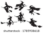 set of silhouettes witches... | Shutterstock .eps vector #1785938618