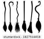set of silhouette of a witch's... | Shutterstock .eps vector #1827516818