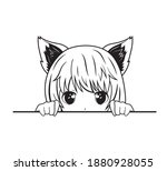 illustration of an anime girl... | Shutterstock .eps vector #1880928055