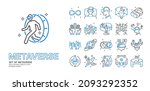 metaverse blue line icon set... | Shutterstock .eps vector #2093292352