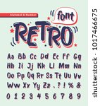 retro handwritten alphabet... | Shutterstock .eps vector #1017466675