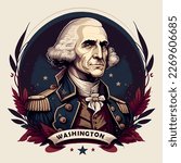 The illustration and vector drawing of George Washington