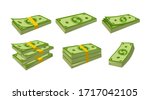 money banknotes flat cartoon... | Shutterstock .eps vector #1717042105