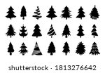 christmas tree black silhouette ... | Shutterstock .eps vector #1813276642