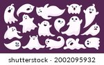 ghost spook horror flat cartoon ... | Shutterstock .eps vector #2002095932