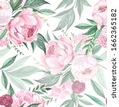 beautiful pink peonies with... | Shutterstock . vector #1662365182