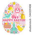happy easter concept... | Shutterstock .eps vector #544339408