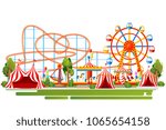 Amusement Park. Cartoon Style...