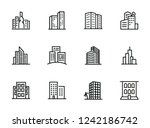 cityscape line icon set. set of ... | Shutterstock .eps vector #1242186742