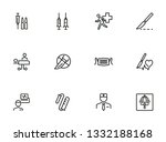 emergency line icon set.... | Shutterstock .eps vector #1332188168