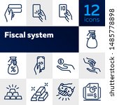 fiscal system line icon set.... | Shutterstock .eps vector #1485778898
