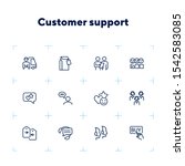 customer support line icon set. ... | Shutterstock .eps vector #1542583085