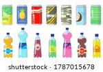 various drinks in metallic cans ... | Shutterstock .eps vector #1787015678