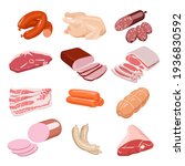 fresh meat food cartoon set.... | Shutterstock .eps vector #1936830592
