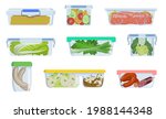 different plastic containers... | Shutterstock .eps vector #1988144348