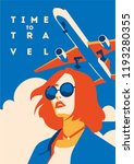 time to travel and summer... | Shutterstock .eps vector #1193280355