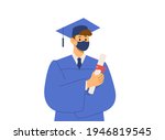graduate student wears a... | Shutterstock .eps vector #1946819545