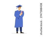 happy graduated student wearing ... | Shutterstock .eps vector #1947388438