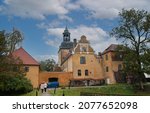 Small photo of View of the Lielstraupe castle, Latvia, the Baltic states, the residence of the vassal of the Riga archbishop. One of the medieval castles in Latvia, preserved to this day.