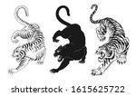 design elements of tiger vector ... | Shutterstock .eps vector #1615625722