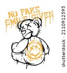 no fake smile given slogan... | Shutterstock .eps vector #2110912595