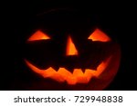 scary glowing face trick or... | Shutterstock . vector #729948838