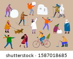 a set of people involved in the ... | Shutterstock .eps vector #1587018685