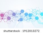 structure molecule and... | Shutterstock . vector #1912013272