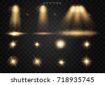 set. shining star  the sun... | Shutterstock .eps vector #718935745