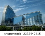 Small photo of Noida, Delhi NCR, India. July 13, 2023. A view of Samsung India Research and Development center building located at Noida to Greater Noida Expressway