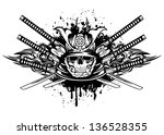 vector illustration skull in... | Shutterstock .eps vector #136528355