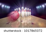 Bowling Pins On Pindeck With...