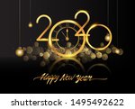 happy new year 2020   new year... | Shutterstock .eps vector #1495492622