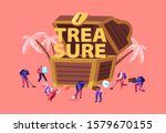 Treasure Hunting Concept. Tiny...