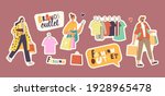 set stickers people in fashion... | Shutterstock .eps vector #1928965478