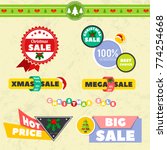 big sale christmas ball sticker ... | Shutterstock .eps vector #774254668