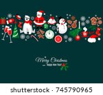 merry christmas and happy new... | Shutterstock .eps vector #745790965