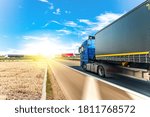 truck traffic on the roads of freight Europe