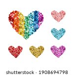 Set Of Glitter Color Hearts....