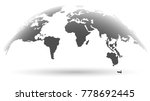 trendy globe map in smoky grey... | Shutterstock .eps vector #778692445